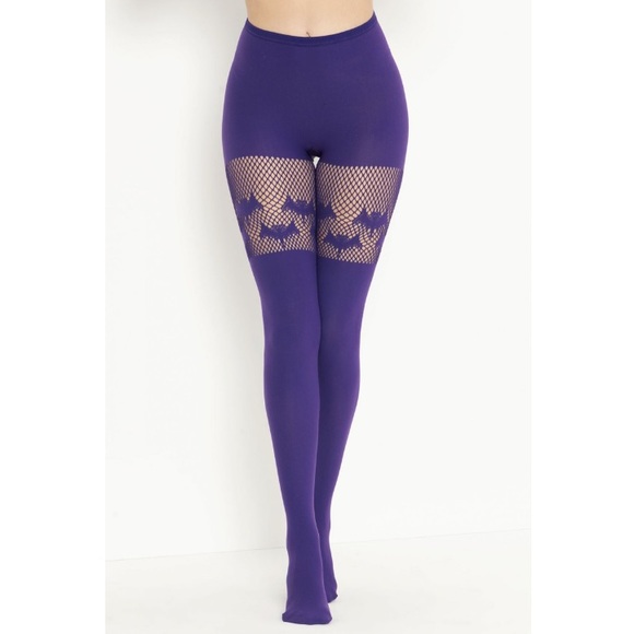 Blackmilk Accessories - Blackmilk New in Package Bats Purple Suspender Hosiery- Limited, OSFM